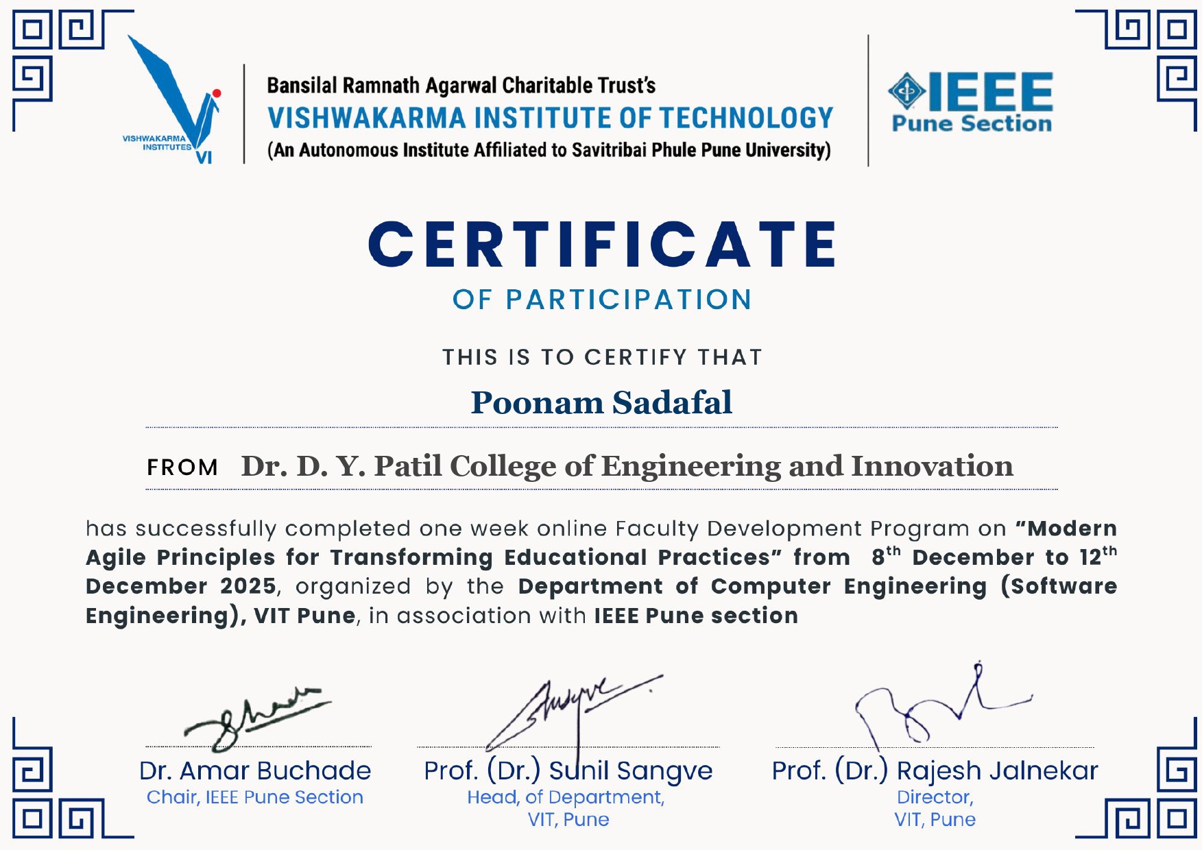 Modern Agile Principles Certificate